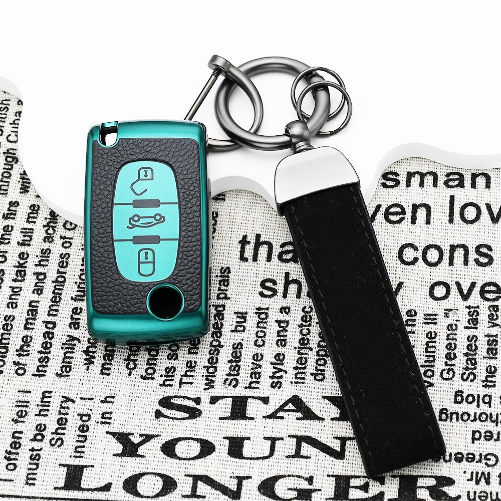 Tpu Leather For Citroen Xsara Berlingo C2 C3 C4 C5 C6 Flip Car Key Case Cover For Peugeot 207 307 308 407 607 807 Protector Fob