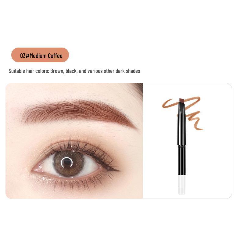 Dual-Ended Rotating Eyebrow Pencil with Waterproof, Smudge-Proof Refill Core