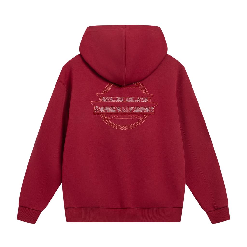 Li Ning Sportowy Styl Życia Bluza z Kapturem Haftowane Logo Litery Unisex bluza AWDW115-5