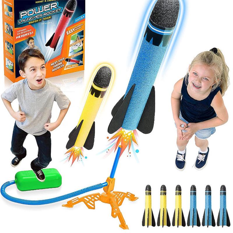 Kids' Outdoor Luminous Skyrocket Toy - Foot-Powered Rocket Launcher for Parent-Child Fun