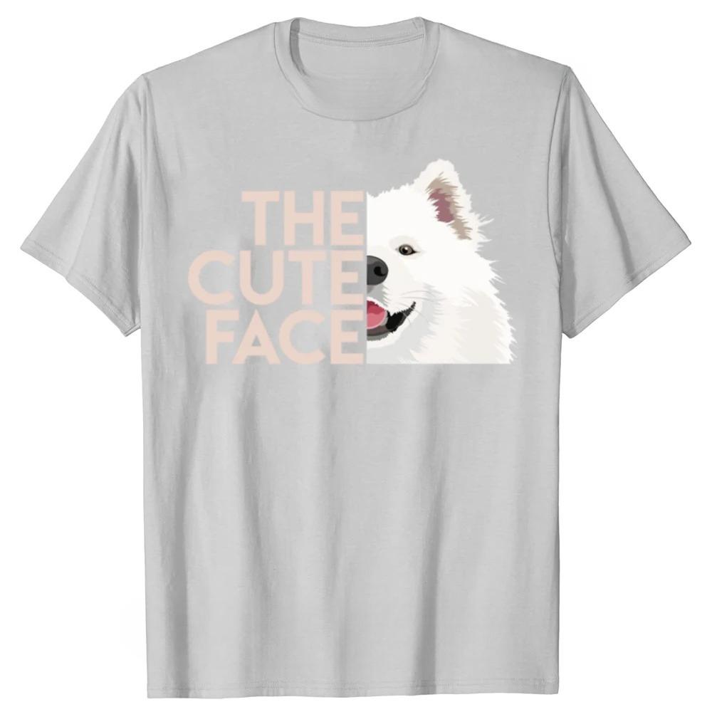 Funny The Cute Face Samoyed Dog Graphic Printed T-shirts Women's Fashion Casual Tshirt Loose Summer Comfort Clothes