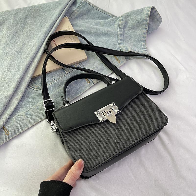 New High-end Contrasting Color Fashion Briefcase Bag Portable Shoulder Crossbody Trendy Women's Bag