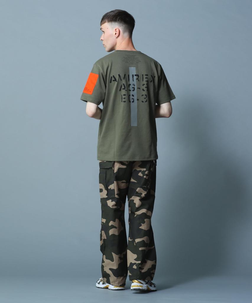AVIREX REMODEL DESIGN CREW NECK T-SHIRT L Olive