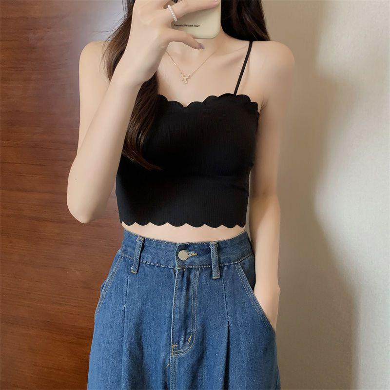 Trägerloses Camisole aus Eis-Seide: Gepolstert, Ohne Bügel, Dünner Stil für Schülerinnen - Perfekte Sommer-Unterwäsche oder Oberbekleidung