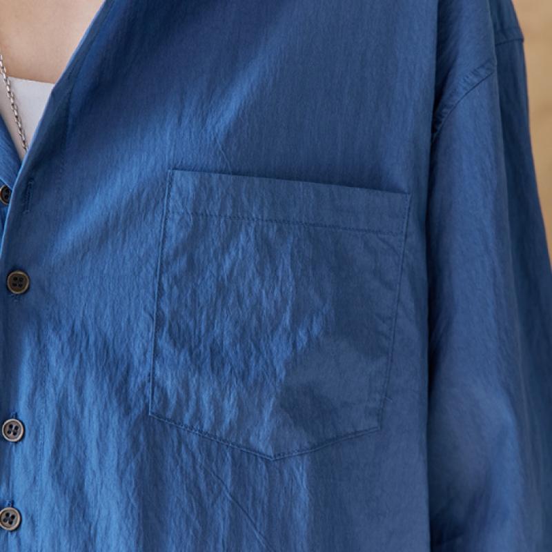 Maxza Double Button Loose Fit Compact Cotton Shirt Ze10qb015nh