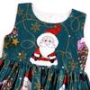Children's Christmas Dress Cartoon Print Bow Dress Christmas Performance Sparkling Kids Birthday Dress Elegant Soft Party Dress Ball Gown for Girls