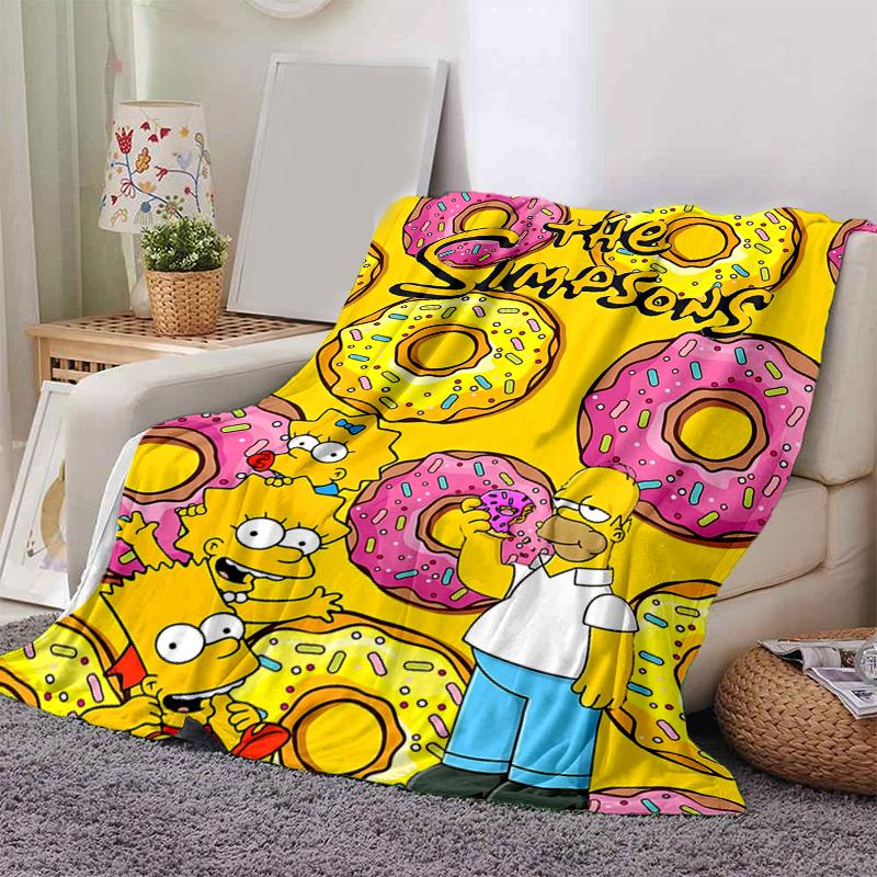 1Pc Simpsons Doughnut Adventure Blanket Soft And Comfortable Casual Warm Camping Travel Christmas Halloween Gift M921858