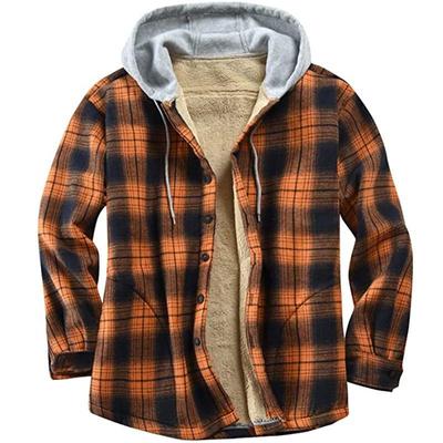 Men's Flannel Plaid Hooded Jacket 2022: Long-Sleeved, Loose Fit, Plus Velvet