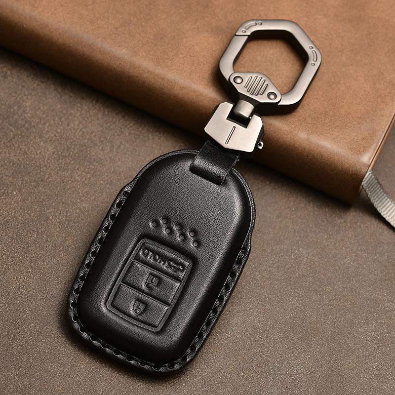 Leather Car Key Case Cover Shell for Honda Civic Accord Fit Hrv Crv Jazz City Protector