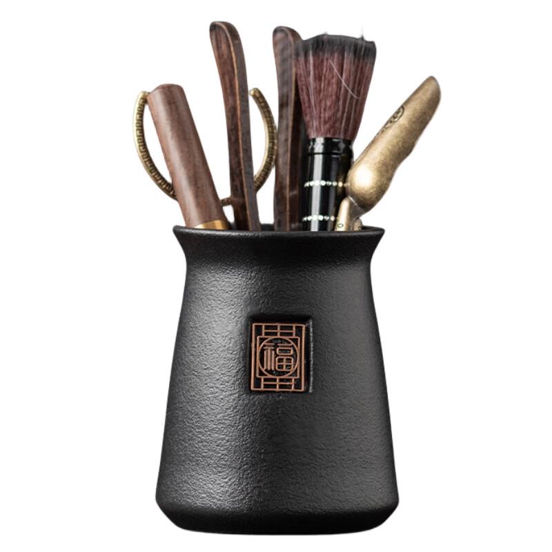 Ebony Wood Tea Ceremony Six Gentlemen Tool Set