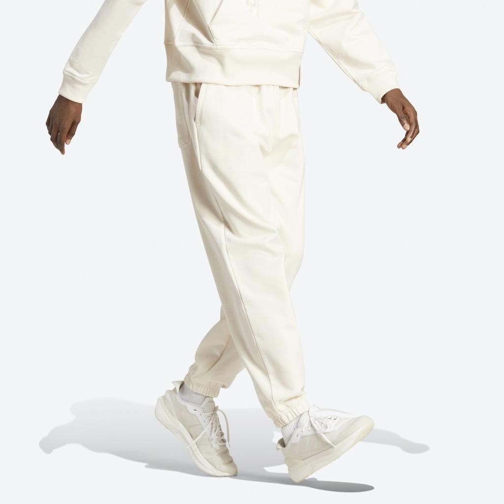 Adidas Lounge Knitted Sweatpants Unisex Ecru Moderate Cuffed Pants IC4076