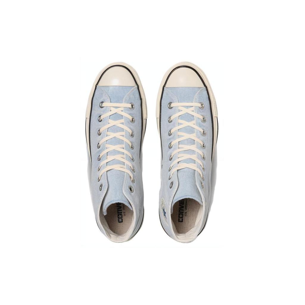 Converse All Star Aged Denim Hi Comfortable Versatile Durable Shock Absorbing High Top Canvas Shoes Unisex Sneakers Blue White 31312210