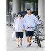 2024 Letter Long Sleeve Shirt Japanese Hong Kong Style Ins Loose Shirt Boys Summer Trendy Versatile Casual Coat