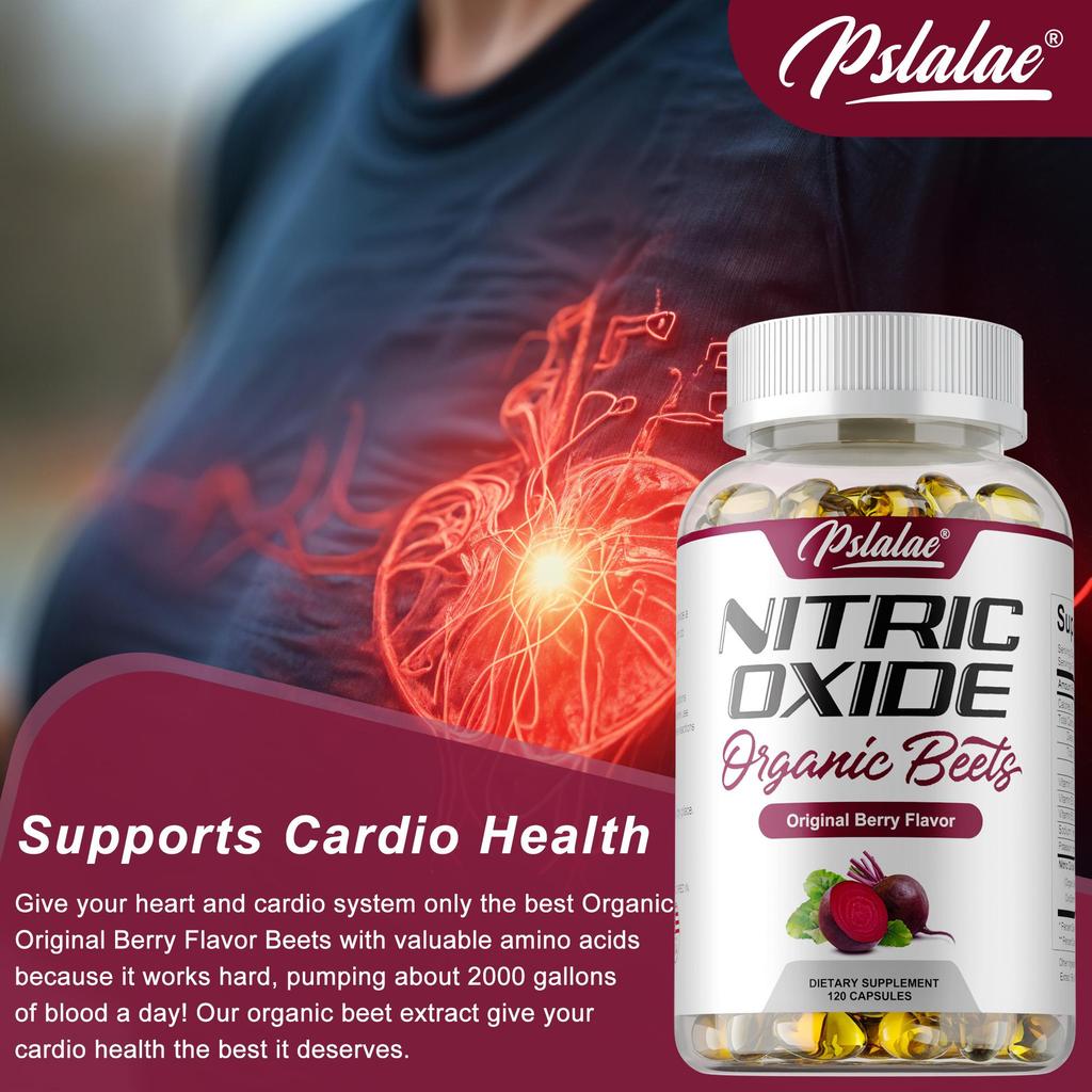 Organic Beetroot Nitric Oxide Dietary Supplement Is a Nitric Oxide Supplement That Promotes Energy, Heart Health, and Blood Circulation.