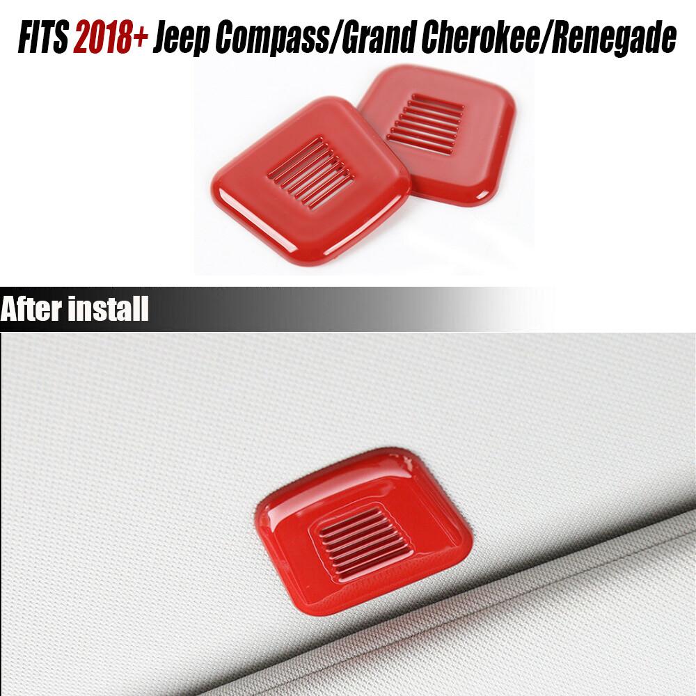 Top Microphone Cover Trim Bezel Decoration Red For Jeep Compass 17+ Renegade 18+
