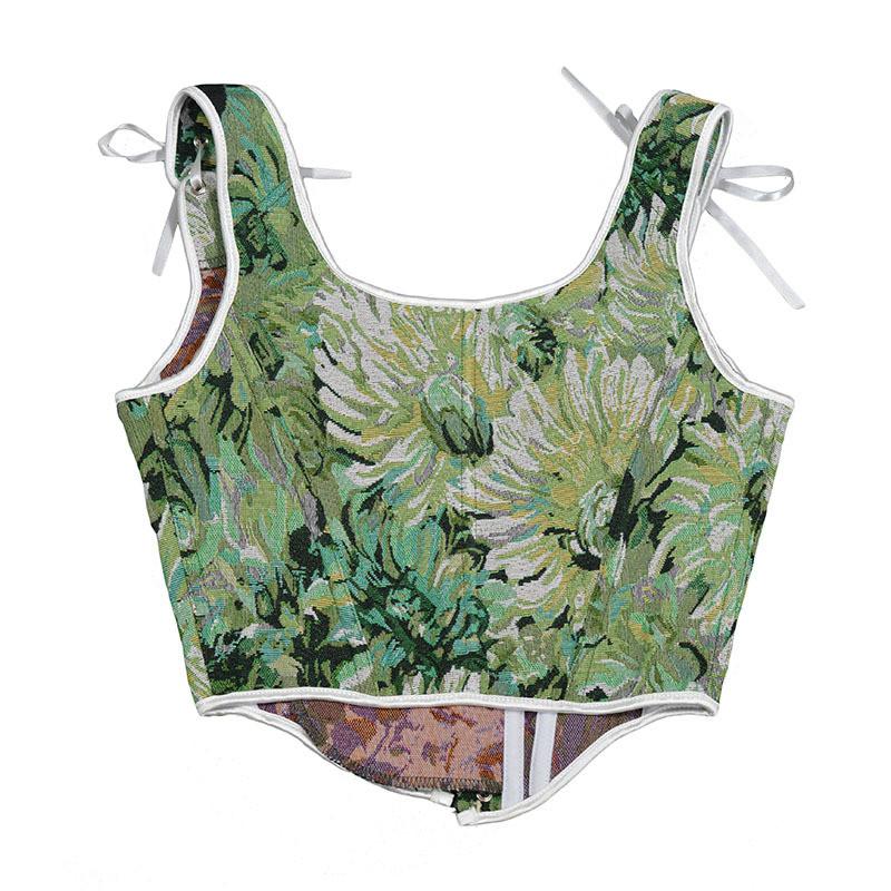 Butterfly Shoulder Strap Mesh Lace  Through Sexy Fishbone Corset  Desire Spicy Girl  Camisole Vest