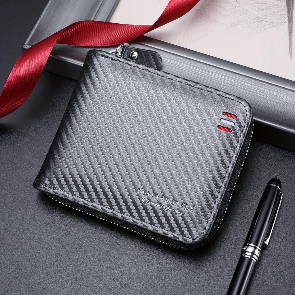 Men's Wallet, Fashionable Multifunctional Zippered Contrast-color Cardholder, Versatile Multi-card Slot Card Case