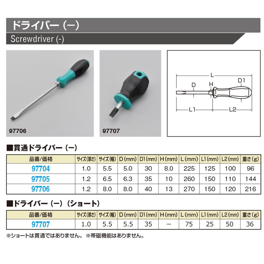 Daytona Short Driver (-) Width 6.5mm 97707