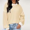 Women's Solid Color And Winter Sportswear Pullover Top Loose Sweatshirt Long Sleeved Casual