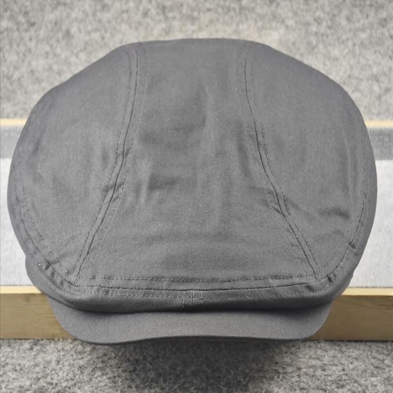 Japanese Style Pure Color Forward Hat for Women Retroeasiest for Match Large Head Circumference Beret Reversible Cotton British Style Painter Hat