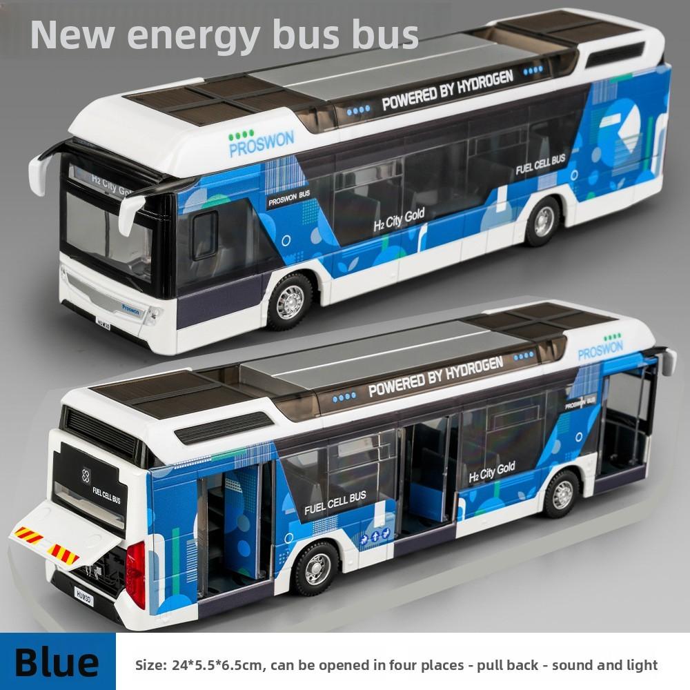 Energy Saving Alloy Bus Toy Model With Lights And Sound For Kids Collectors
