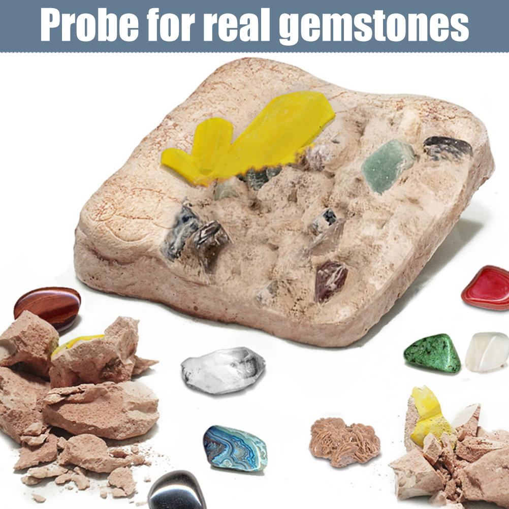 Minerals Digging Set Toy Rocks and Fossils DIY Kit with 15 Gemestones Geology Stones Gift for