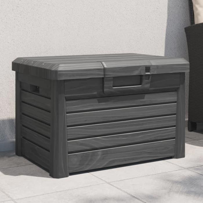 VidaXL Boîte à coussins d'extérieur anthracite polypropylène, conteneur à coussins, boîte à coussins de jardin, boîte, boîte 366600