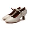Dámské klasické boty z PU kůže s uzavřenou špičkou Moderní cvičné boty JAZZ na středním podpatku Elegantní taneční boty