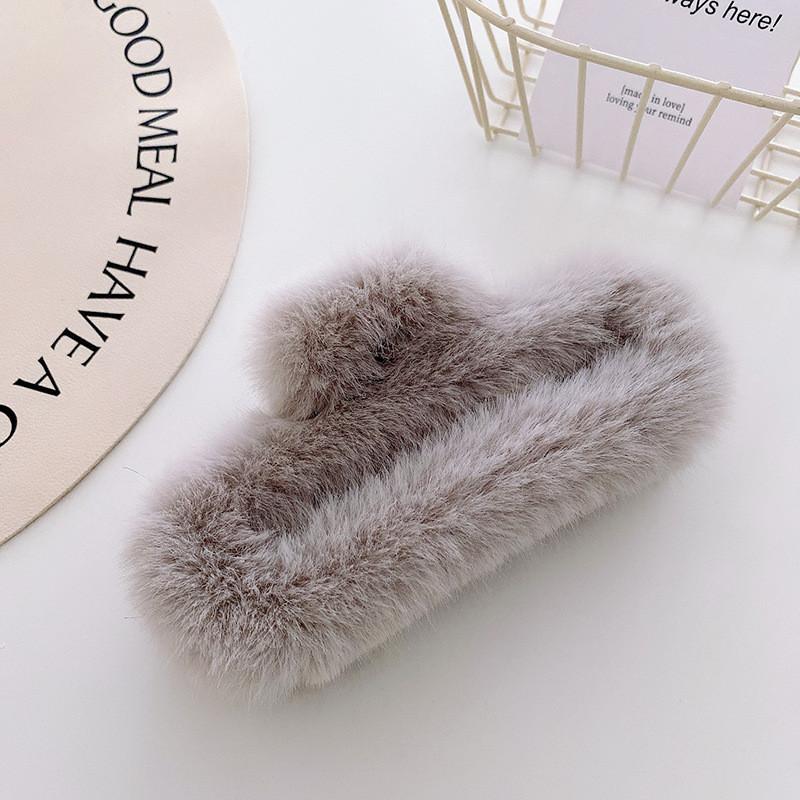 Hochwertige Plüsch Haarspange Groß Für Stilvolle Herbst-Winter-Mode