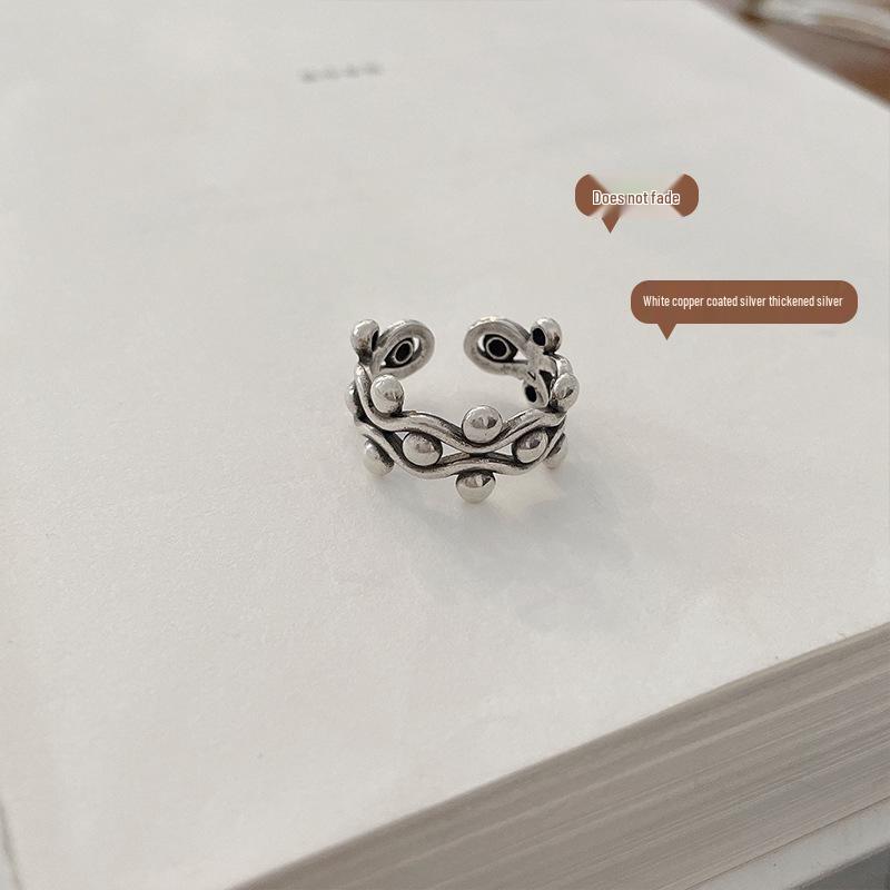 Lan Zhi 925 Sterling Silver Unisex Retro Open Index Finger Ring