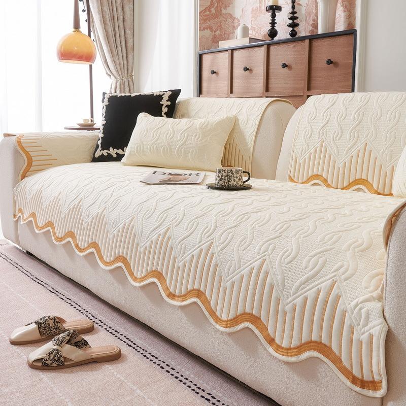 Cream Wind Sofa Cushion  New Four-Season Universal Non-Slip Seat Cushion Light Luxury High-End Leather Sofa Cover Towel