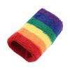Polyester Rainbow Tennis Headband Colorful Sport Wristband Sport Safety Yoga Wrist Wrap  Running