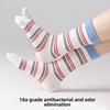 Striped Five-fingered Socks for Women, Mid-length Sports Anti-odor and Sweat-absorbing Socks, Girls' Spring and Autumn Ankle Socks