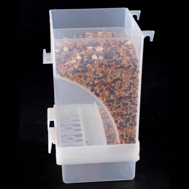 Papageien-Futterspender mit Auslaufschutz und Hülsentrennung für Nymphensittiche