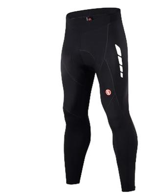 Souke Sports Men's Long Cycling Tights with 4D Pad, Fleece-Lined, Racer Pants for Fall and Winter