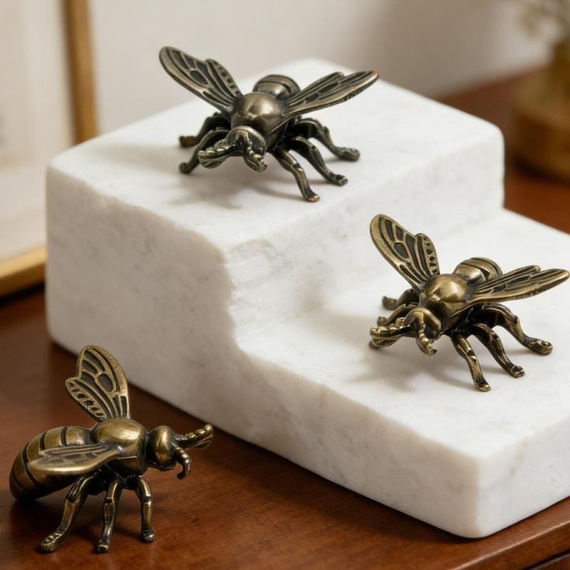 10-1 Stück Legierung Biene Insekt Honigbiene Figuren Miniaturen Handwerk Sammlung Schreibtisch Kleine Ornamente Heimdekorationen Zubehör