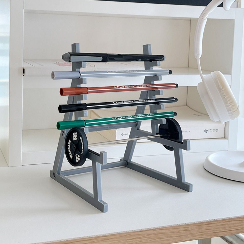Versatile Stationery Storage Rack Stylish Pencil Case Creative Barbell Pen Holder  Bookshelves