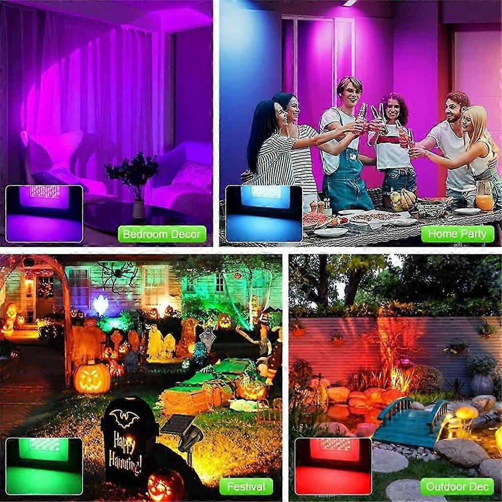 2er-Pack 100W RGB LED Flutlicht IP66 Wasserdicht Farbwechselndes Flutlicht mit Fernbedienung für Party, Ha