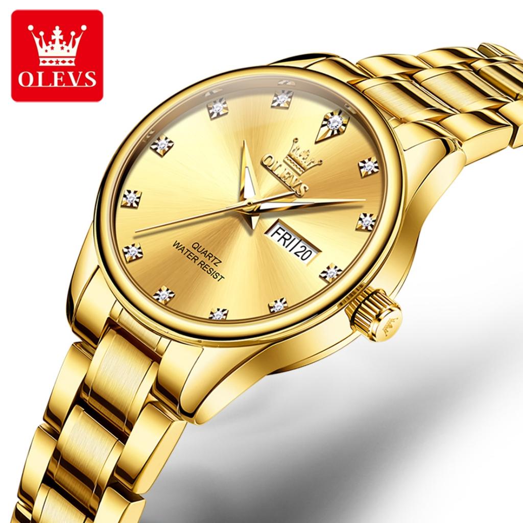 OLEVS Womens Wrist Watch Business Fashion Watches Stainless Stee Watch Bands Quartz Watch For Woman Waterproof Week Date Wristwatch