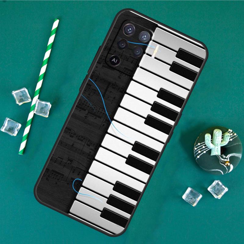 Piano Keys Vintage Music Notes Case For Oppo A80 A40 A60 A16 A76 A96 A91 A15 A17 A74 A94 A54 A57S A18 A38 A58 A78 A98 Cover