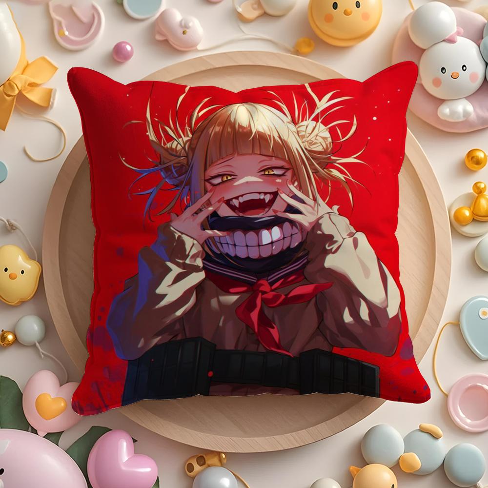 H-Himiko T-Toga Pillow Case Soft Plush Fabric Double-Sided Printed Cushion Cover Warm Winter Sofa Pillow Case