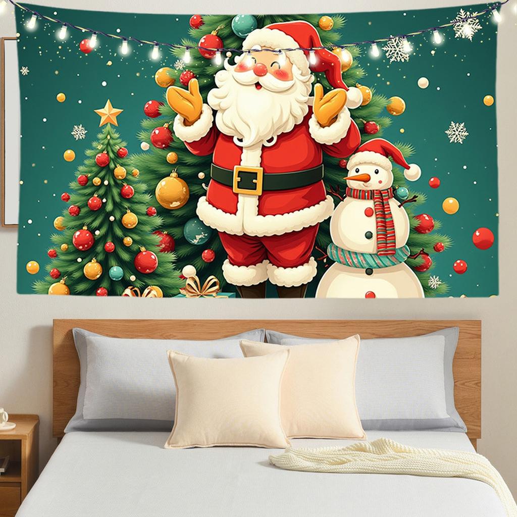 Self-Lit Winter Christmas Fence Banner with , & Snowman