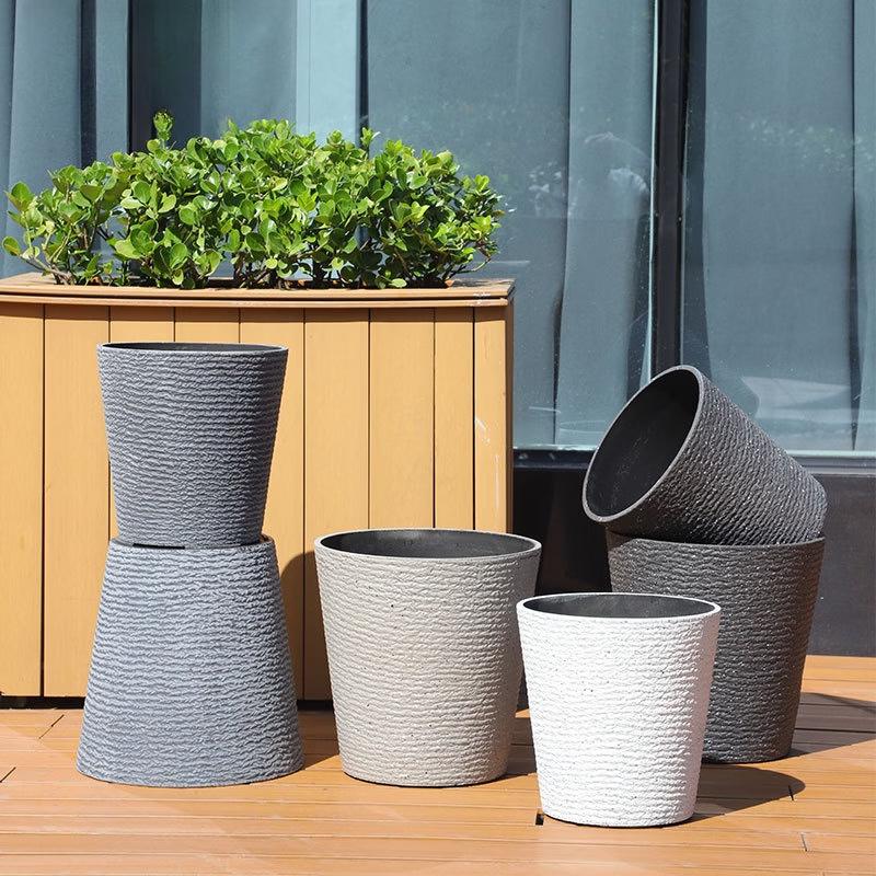 Nordic Style Thickened Plastic Imitation Stone & Ceramic Planter