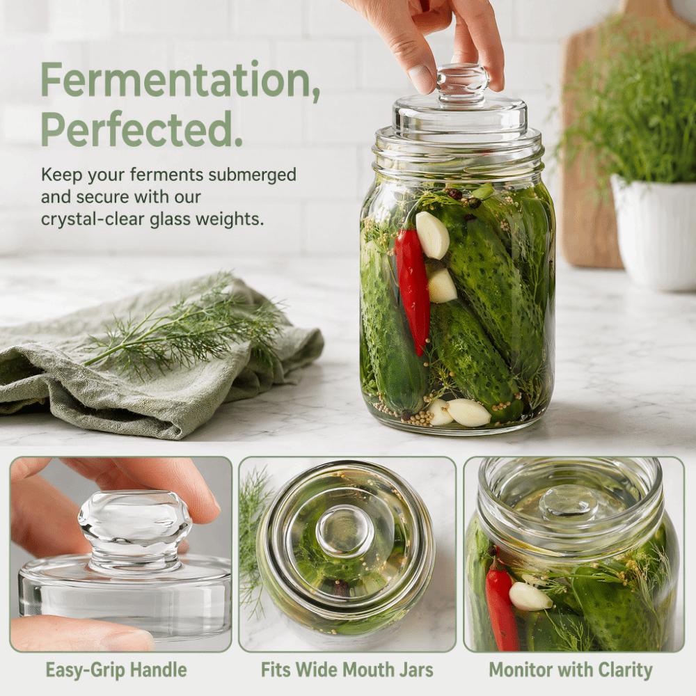Mit Griff Glasgewichte Fermentiertes Weithals-Einmachglasdeckel Käsefermentation