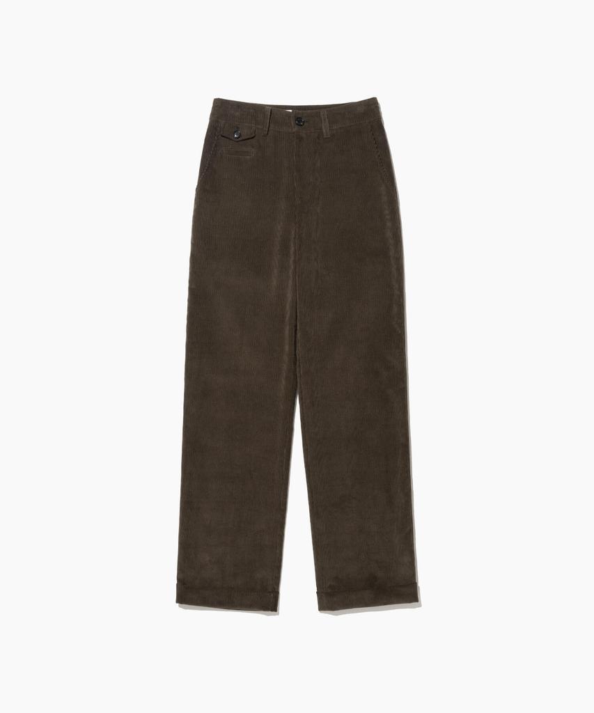 TTUDEMENT Corduroy Roll Up Pants Brown