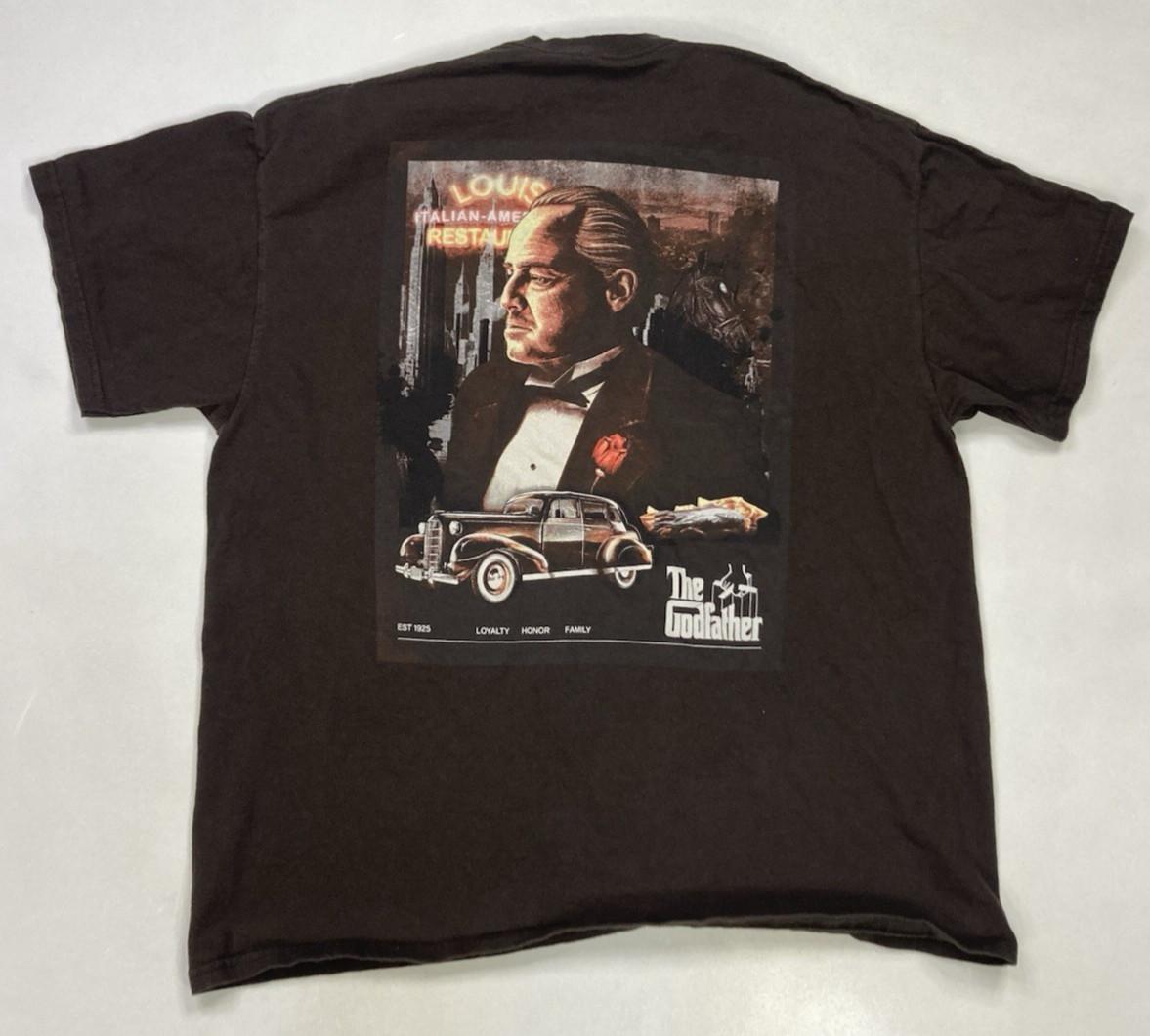 The Godfather Movie Graphic T-shirt Men Large Oversized Brown Short Sleeve XXXXL