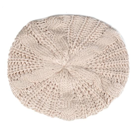 Women Fall Winter Hat Knitted Bonnet Solid Color Elastic Twisted Texture Keep