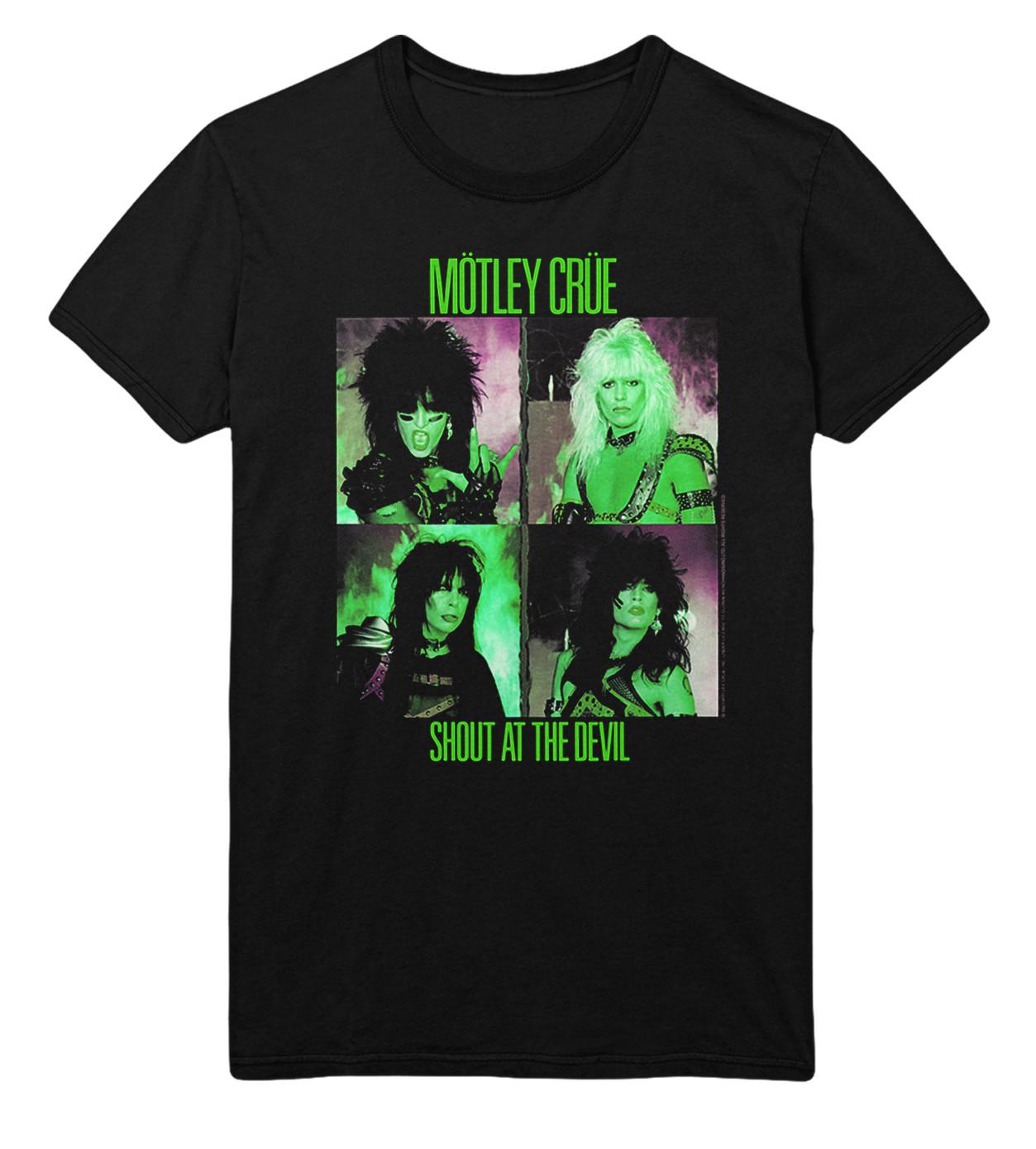 Stakes Motley Crue Green Shout Jumbo Print T-Shirt T-Shirt Black New XXXXL