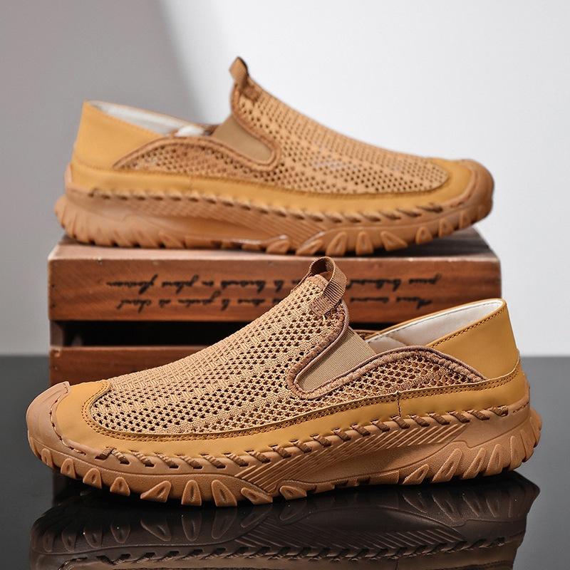 

2025 mesh shoes summer sandals casual fly-woven platform outdoor shoes men s breathable foot loafers 38