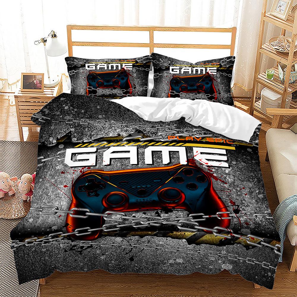 Gamepad Bed Three-Piece Quilt Cover 3D Digital Printing Kit